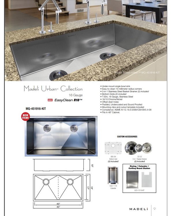 Madeli Undermount Kitchen Sink